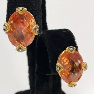 Topaz Crystal Oval Cut Earring,NWT-Boutique